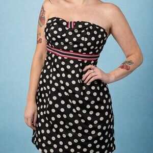 Maeve by Anthropologie Black and White Strapless Dress Size 8
